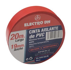 Cinta Aislante PVC 19mmX20m ROJA DH
