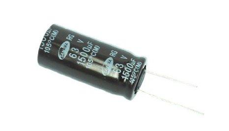 Condensador Electrolitico 1500uF 63Vdc 105ÂºC 18×35,5mm Radial