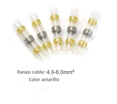 Conector Empalme Cable-Cable aislado termorretractil Amarillo