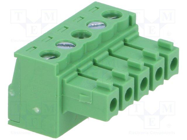 Regleta Bornas Hembra  5Pin paso 3,81mm