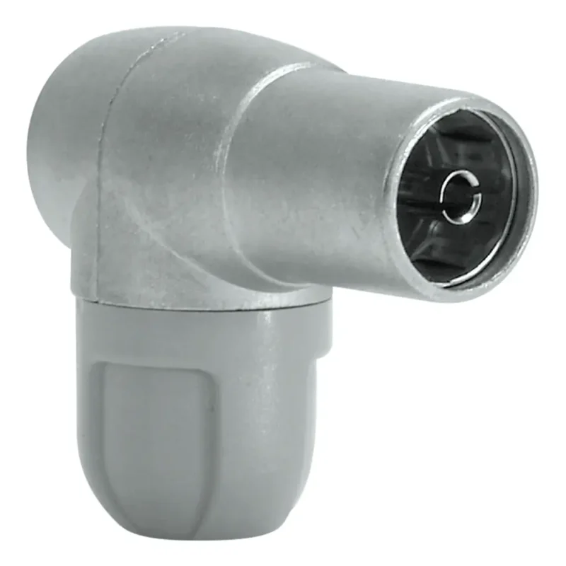 Conector Antena TV Hembra Acodado Blindado TELEVES