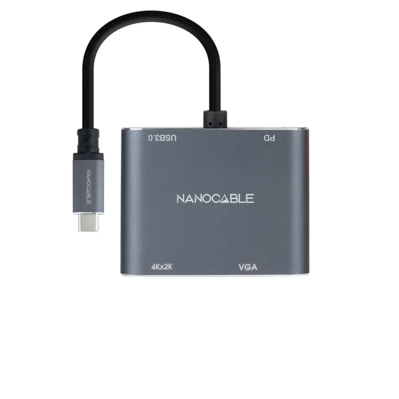 Conversor USB-C a HDMI/VGA/USB-A/USB-C NANOCABLE