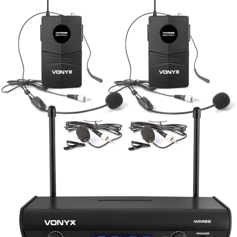 2 Microfonos Inalambricos Petaca VONYX WM82B