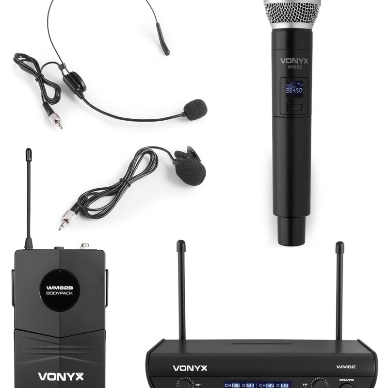 2 Microfonos Inalambricos Mano / Petaca VONYX WM82C