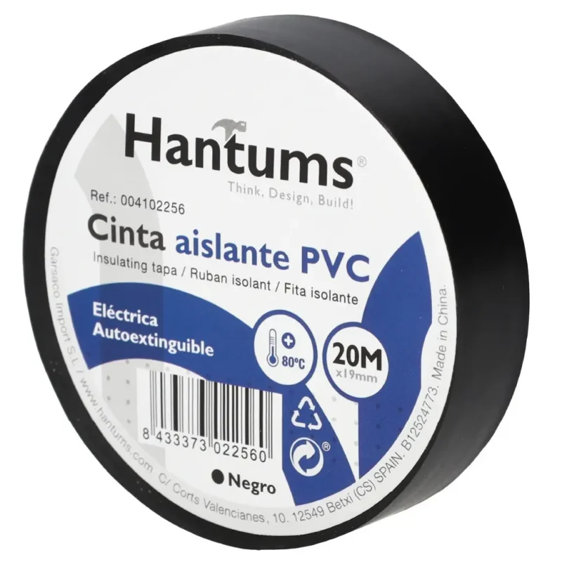 Cinta Aislante Adhesiva PVC NEGRA 20x19mm 20m