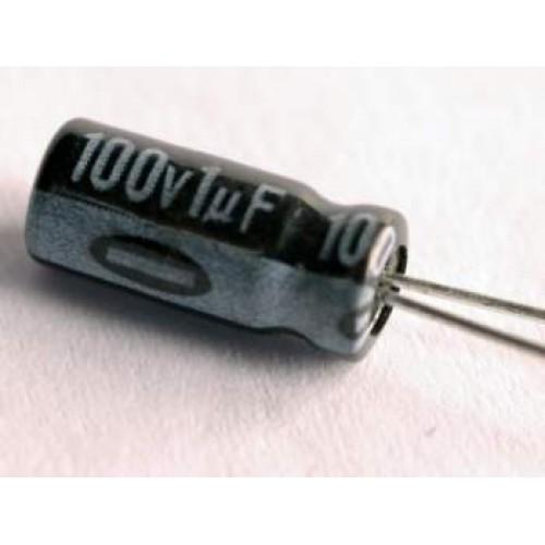 1uF 100Vdc 105ÂºC Condensador Electrolitico 5x11mm Radial