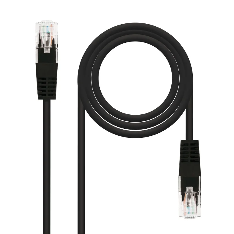 Latiguillo RJ45 Cat6 UTP CU 0,5m NEGRO NANOCABLE