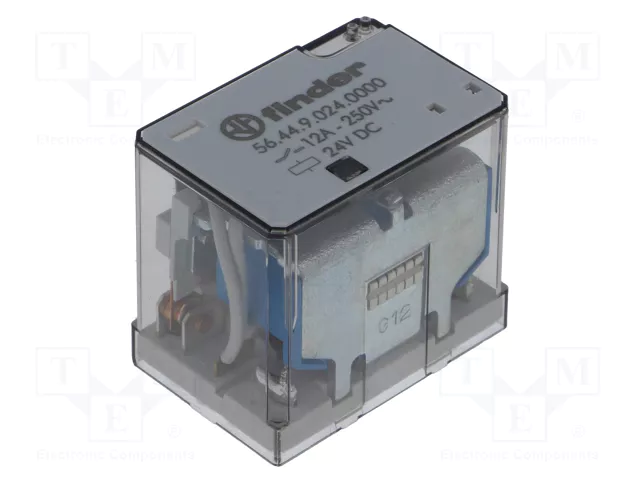 RELE FINDER 24Vdc 4Ctos conmutados 12A/250Vac   56449024.0000