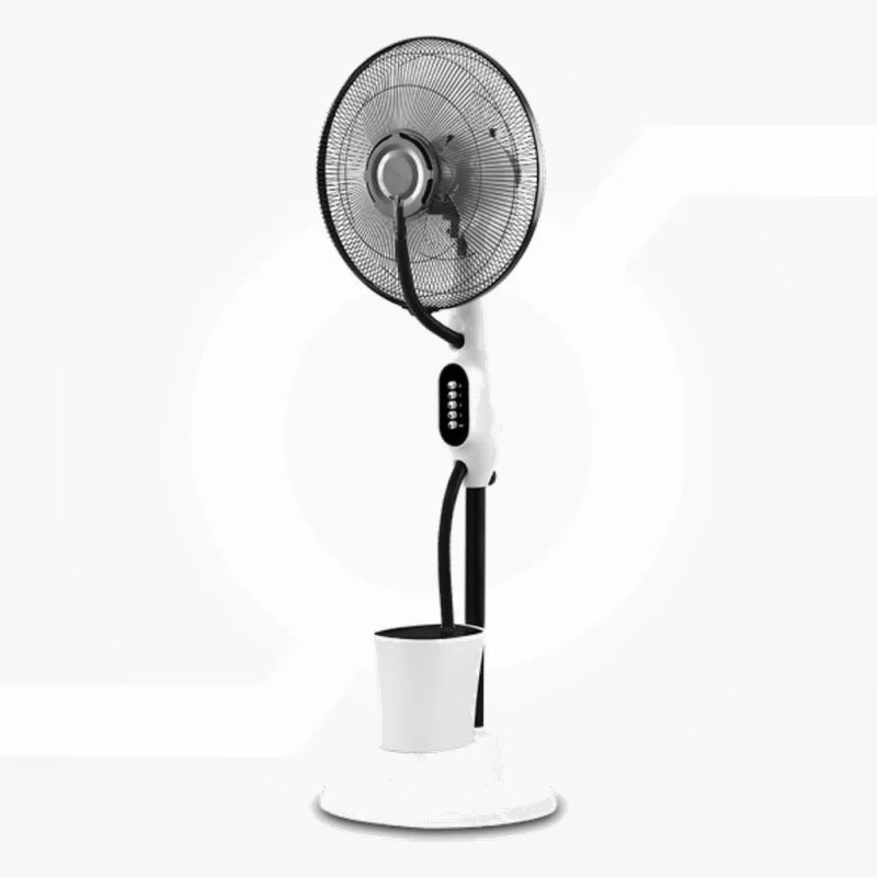 Ventilador Humidificador Pie Iceberg Blanco/negro 80w 3velocidades 3aspas Nebulizador 125x43x38cm Tanque  Agua 2,8l