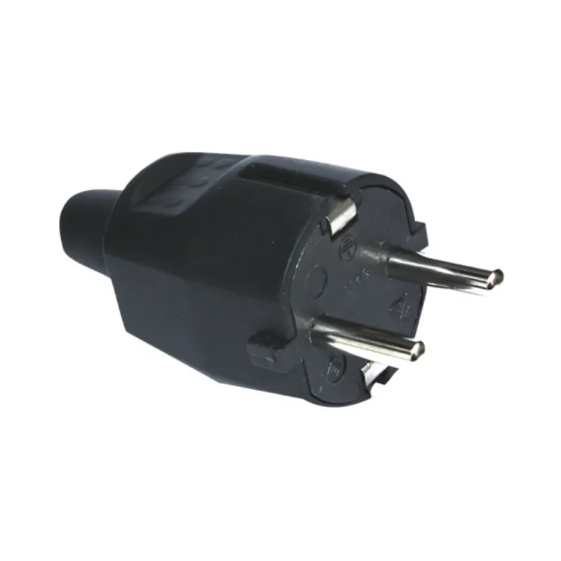 Clavija Red Electrica Schuko Macho 16A GOMA NEGRO