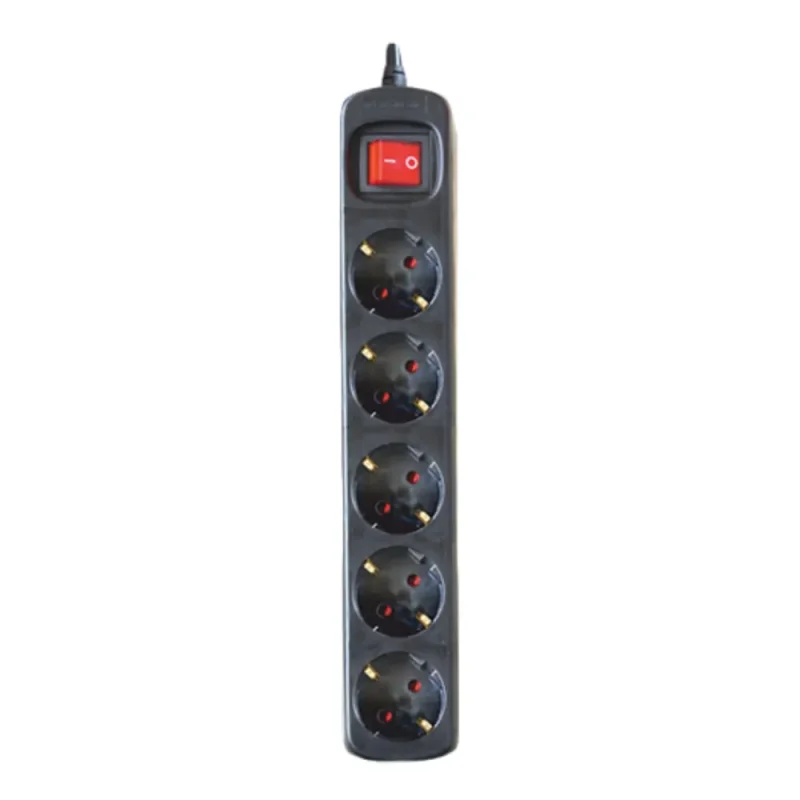 Base Multiple 5 Enchufes Interruptor Cable 1,5m NEGRO