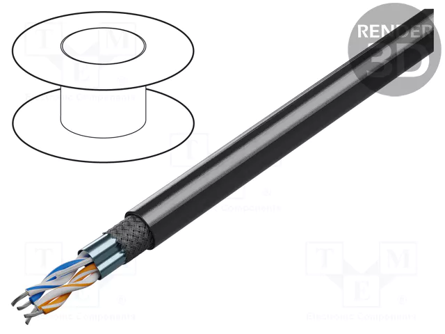 Cable; 2x2x24AWG; cuerda; Cu; Aislamiento: PVC; cromo; RS485;