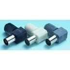 Conector Antena TV Hembra Acodado color Negro