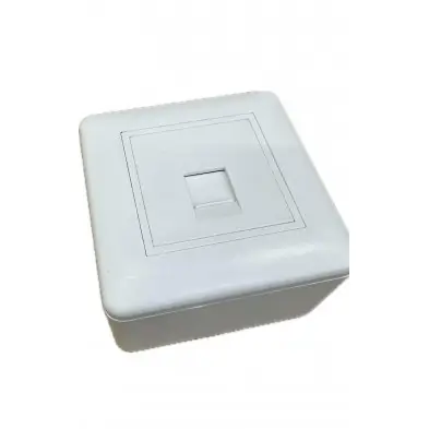 KIT Caja superficie 80×80 + Marco de superficie 45×45 + 1 unid. placa de 45×45 para 1 RJ45