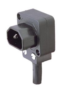 Conector Alimentacion IEC320 C14 Macho Acodado 10Amp