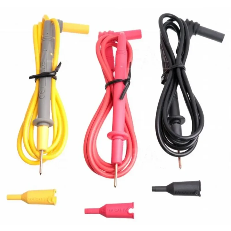Cable de prueba; Itrab: 10A; Long: 1m; negro,rojo,amarillo