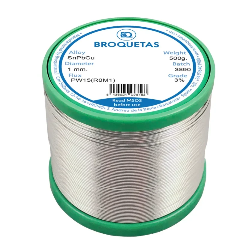 ESTAÃ‘O TRIMETAL 1mm Sn60/Pb38/Cu2 Carrete 500gr BROFIL
