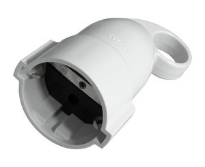 Clavija Hembra Aerea SCHUKO a dedo BLANCA 16A/250Vac