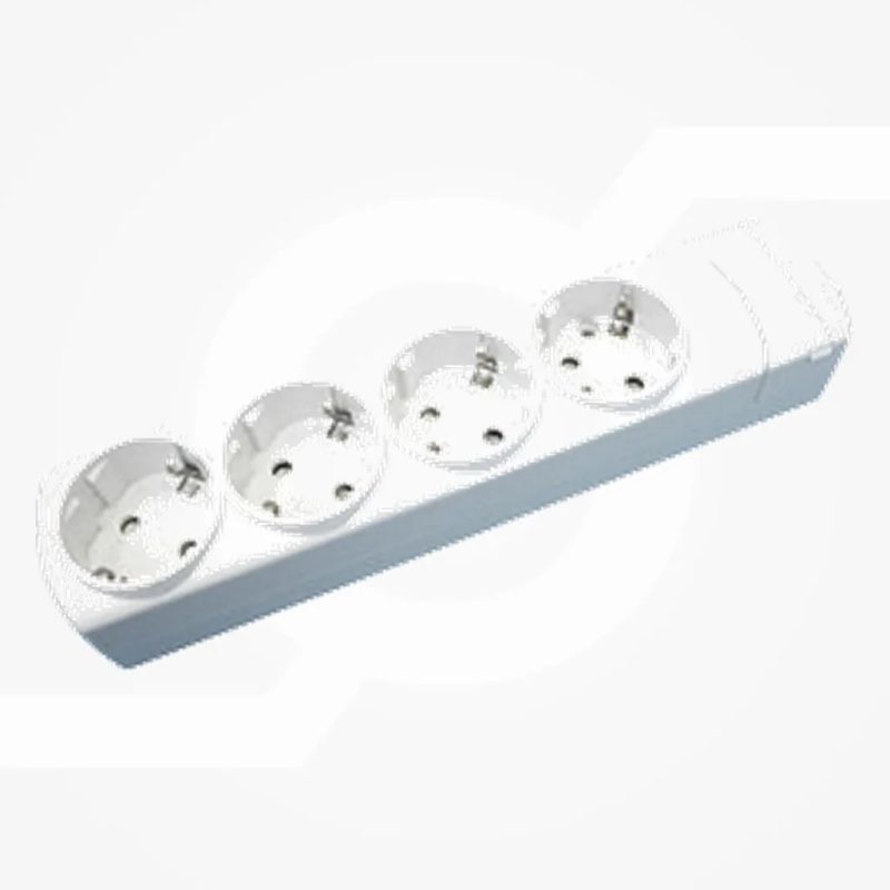Base Multiple 4 Enchufes Schuko sin cable BLANCO