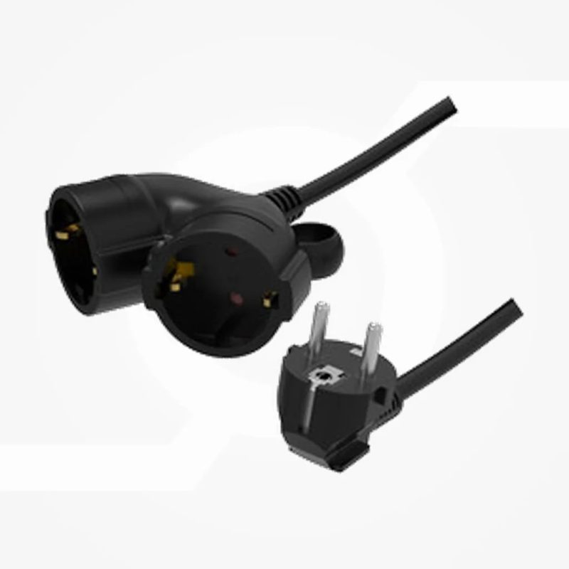 Prolongador doble 2m. 16A. Negro.