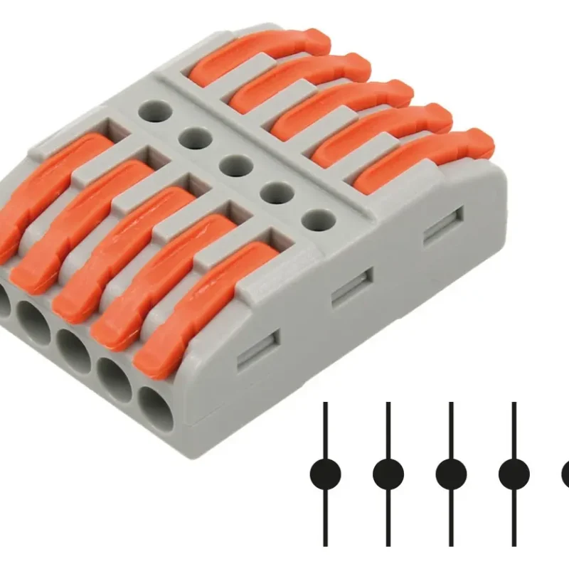 Conector Rapido 5 vÃ­as Reutilizable con bloqueo de palanca Empalme