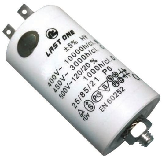 Condensador Motor 3uF 450Vac 34x70mm FASTON + M8