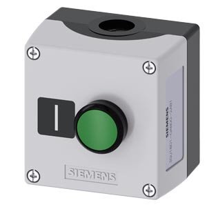Caja Aparatos de Mando Control 1 boton Verde Plano IP67