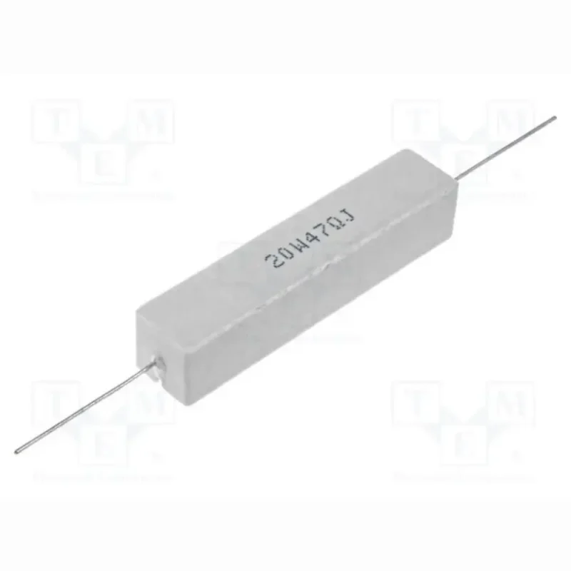 Resistor bobinado 4,7Î© de cemento THT 20W Â±5% Ã˜0,8x35mm