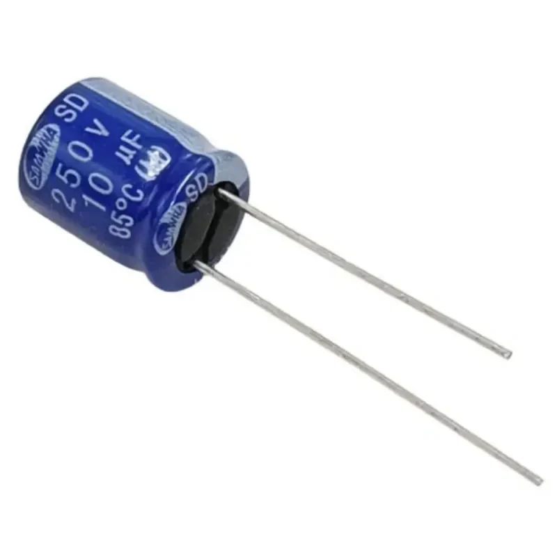 Condensador Electrolitico 10uF 250Vdc 105ÂºC 10x130mm Radial