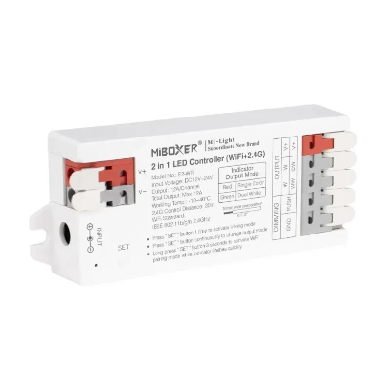 Controlador Tira LED MonoColor CCT 12V/24V 12A MIBOXER E2-RF