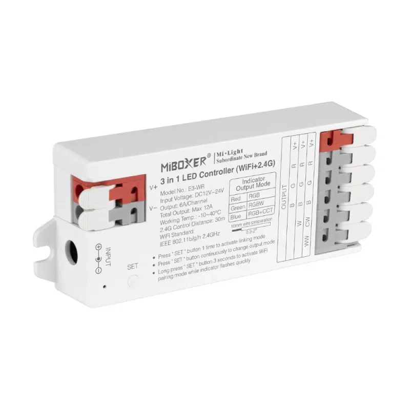 Controlador Tira LED RGB RGBW RGB+CCT 12V/24V 12A MIBOXER E3-RF