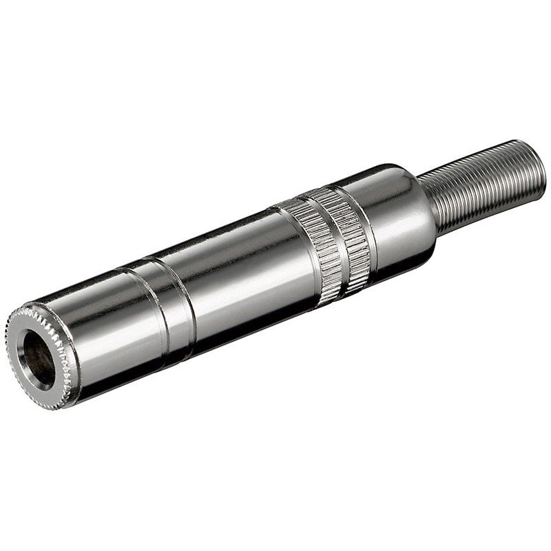 Conector JACK 6,3mm Hembra Stereo Aereo Metalico
