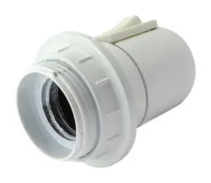 Portalamparas E27 con rosca BLANCO con Interruptor