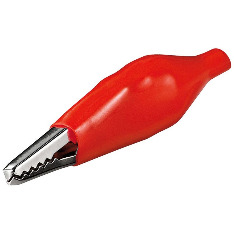 Pinza Cocodrilo Aislada de 44mm color Roja