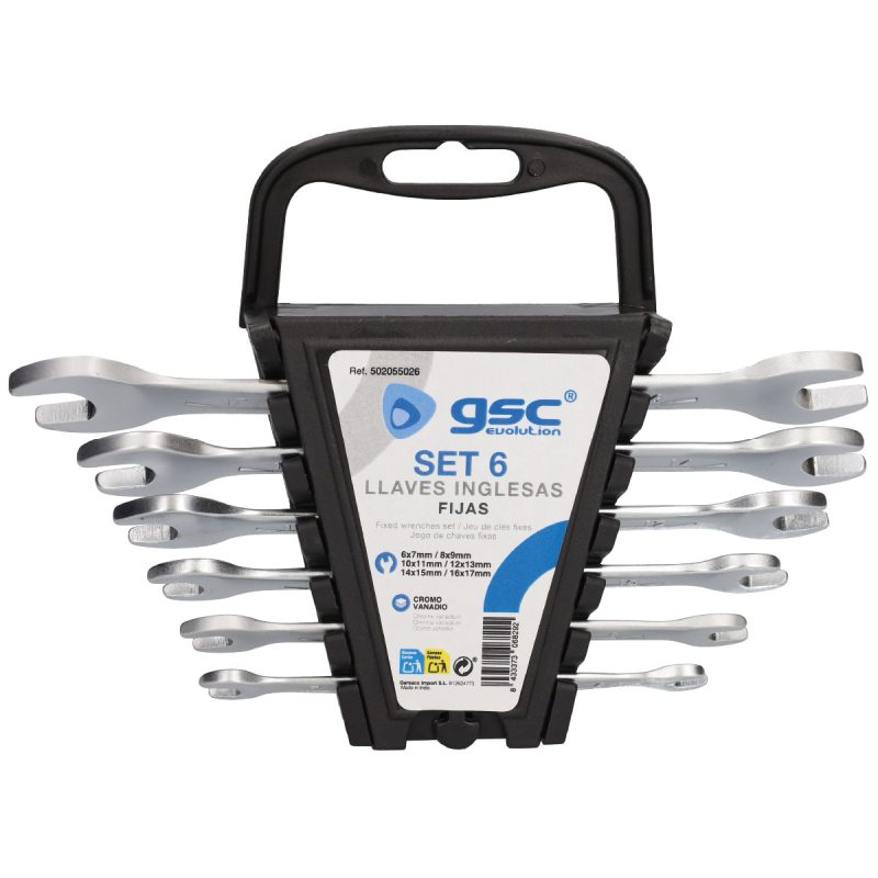 Set 6 llaves inglesas fijas de 6 a 17mm