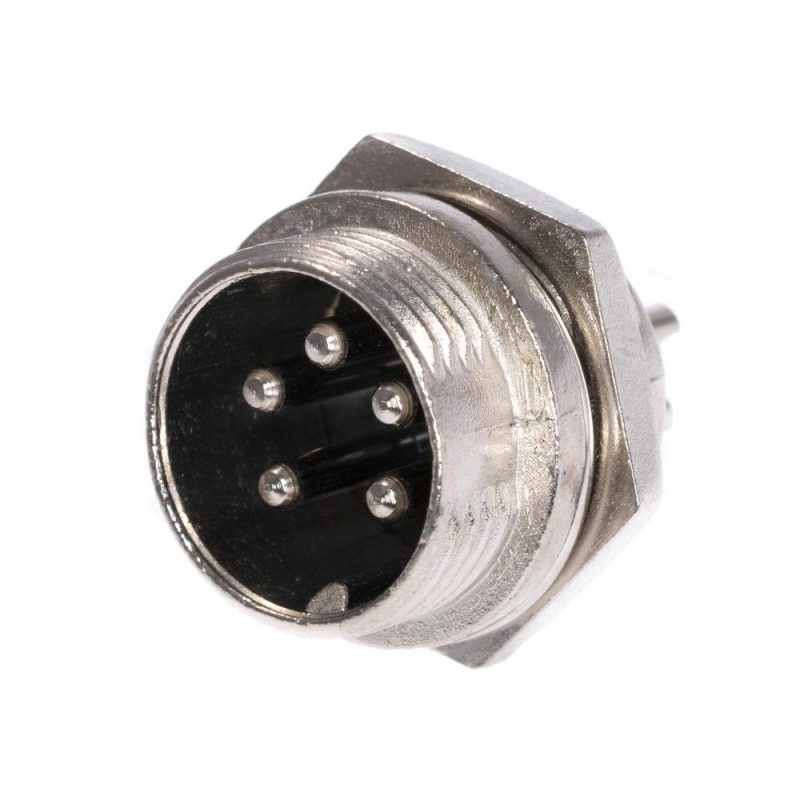 Conector Microfono Macho 5Pin Panel con tuerca