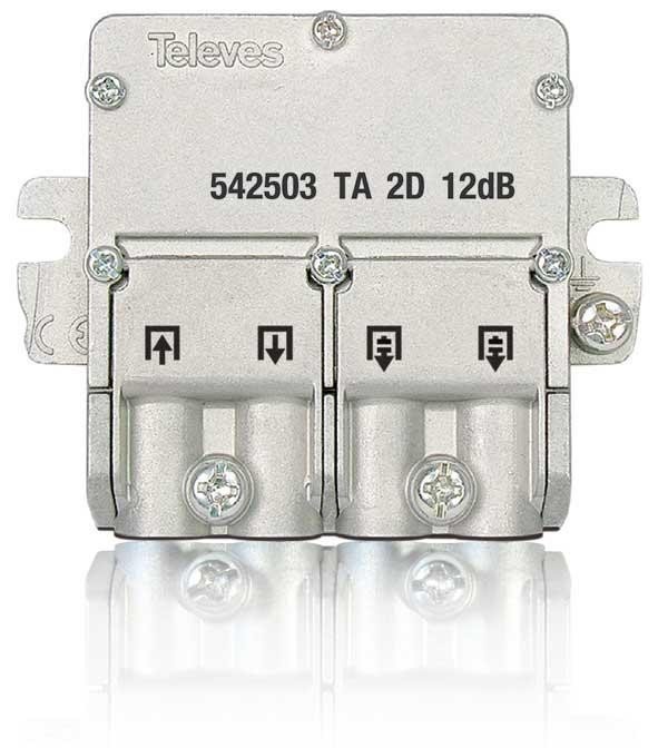 Derivador TV 2D 5-2400MHz 12dB TA Planta1 EasyF