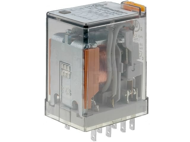 RELE 110Vac 4Ctos Pulsador de Prueba 7A/250Vac FINDER
