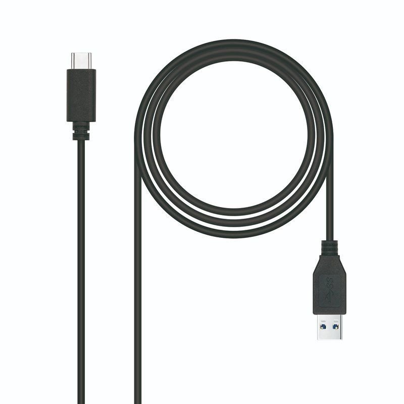 Cable USB-A a USB-C USB3.1 1,5m NEGRO NANOCABLE