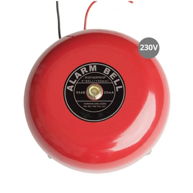 Timbre Industrial Campana 10cm 85Db 230Vac ROJO  K27610