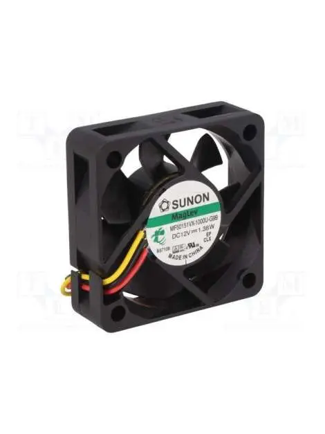 Ventilador 12Vdc 50x50x15mm 1,32W 3 Cables Friccion