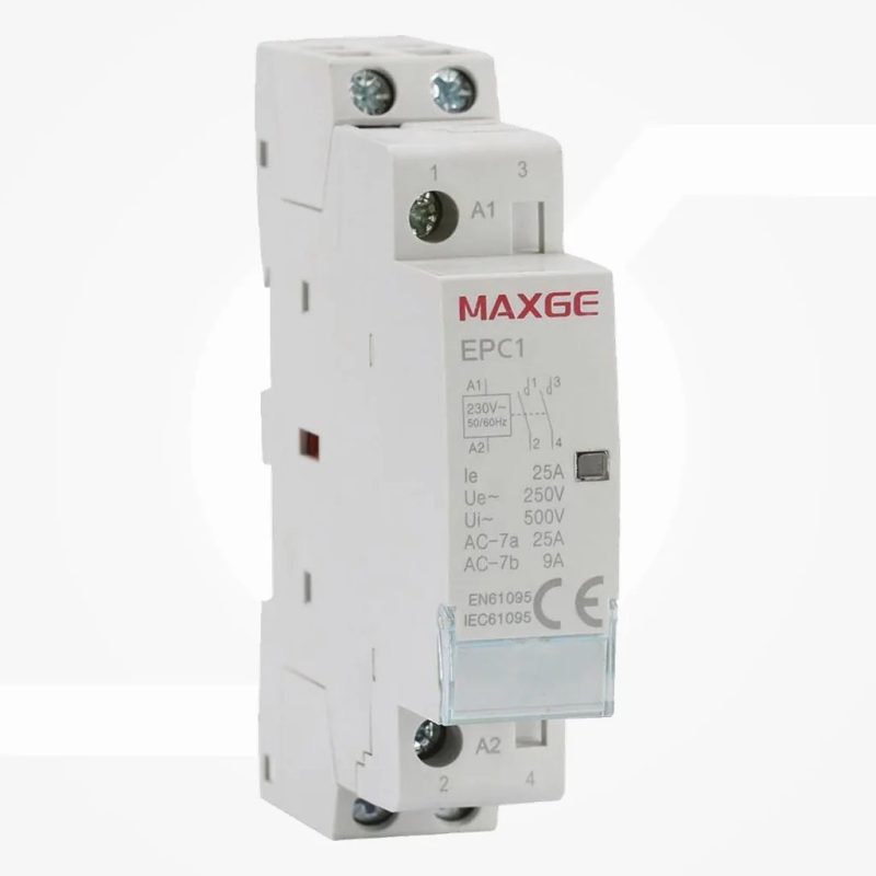 CONTACTOR 2 Polos 25Amp 230Vac NA x2 Carril DIN MAXGE
