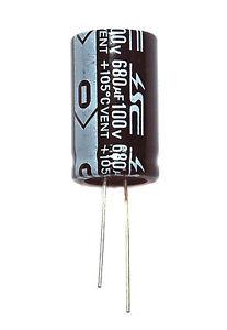 Condensador Electrolitico 680uF 100Vdc 105ÂºC 18x40mm Radial