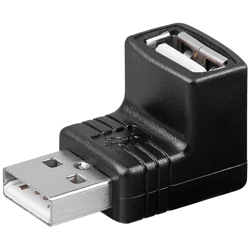Adaptador USB 2.0 a USB A Acodado 90Âº