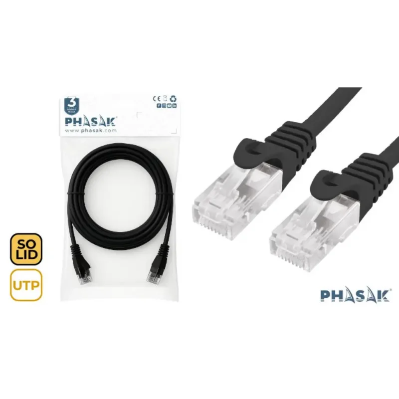 Latiguillo RJ45 Cat6a UTP CU LSZH 5m NEGRO EQUIP