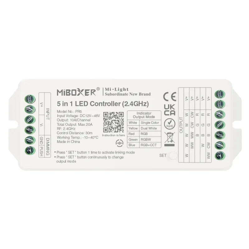 Controlador Tiras Led 5IN1 12V/24V 15A 2,4Ghz MIBOXER