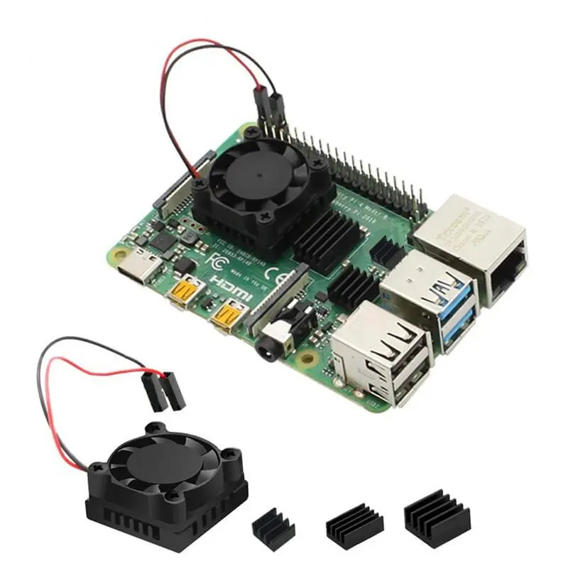 Kit Ventilador y Disipadores para Raspberry Pi4