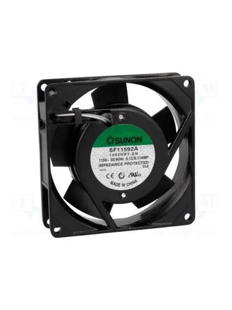 Ventilador 115Vac 92x92x25mm 13W 2 Terminales BOLAS Aspas Metal
