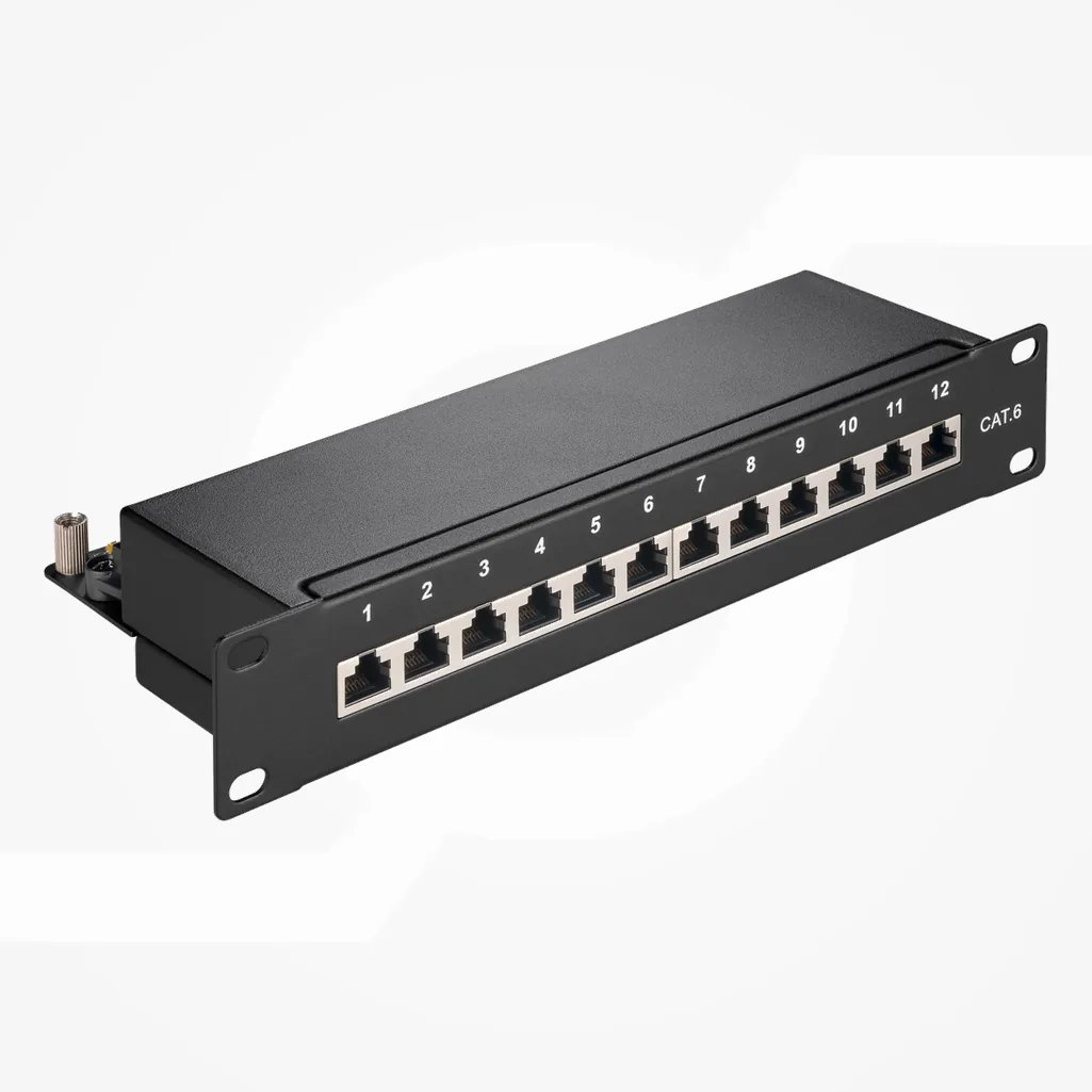 Panel de conexiones CAT 6 de 10 pulgadas (25,4Â cm), 12 puertos