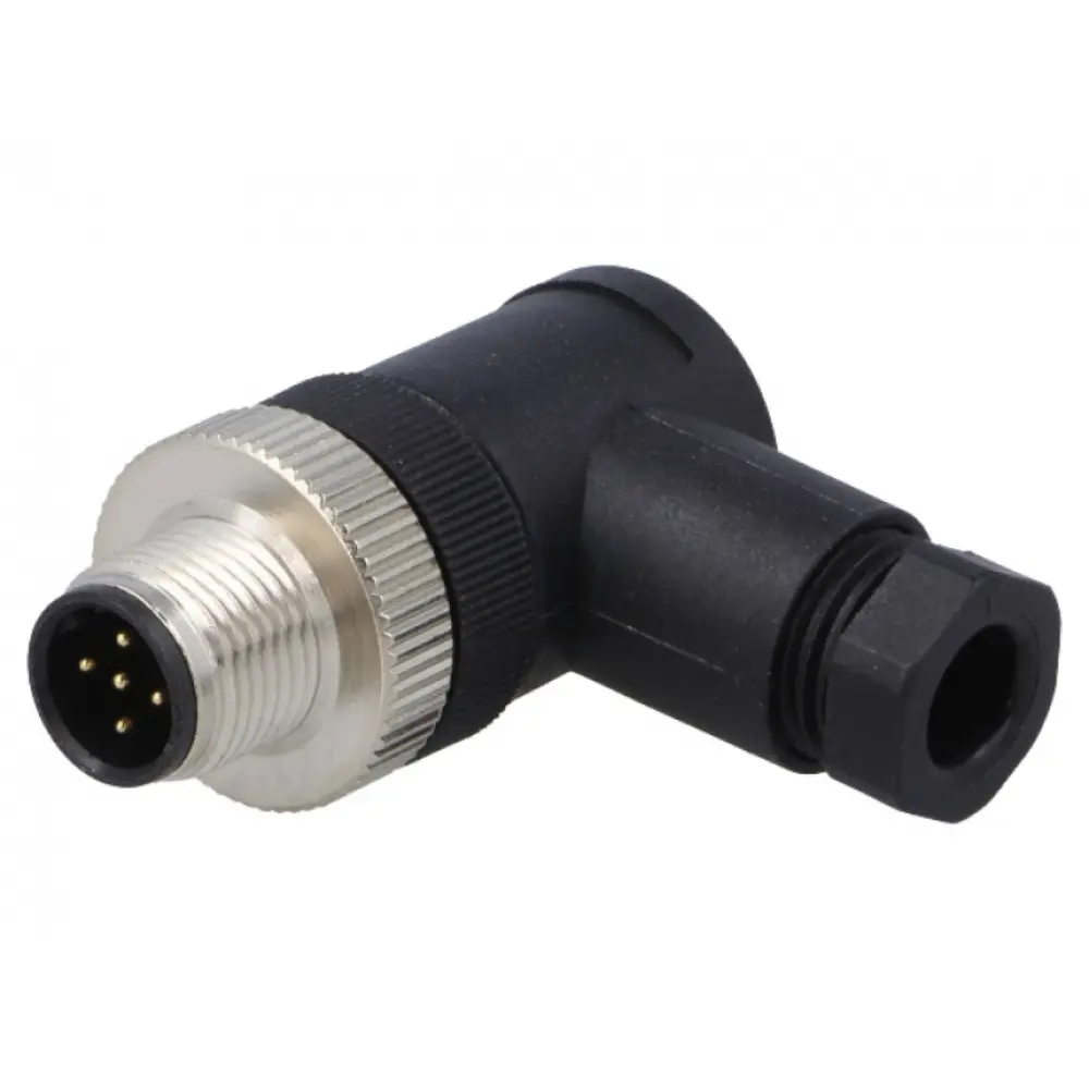 Conector M12 Macho 5 pin Acodado Codigo B-Profibus IP67
